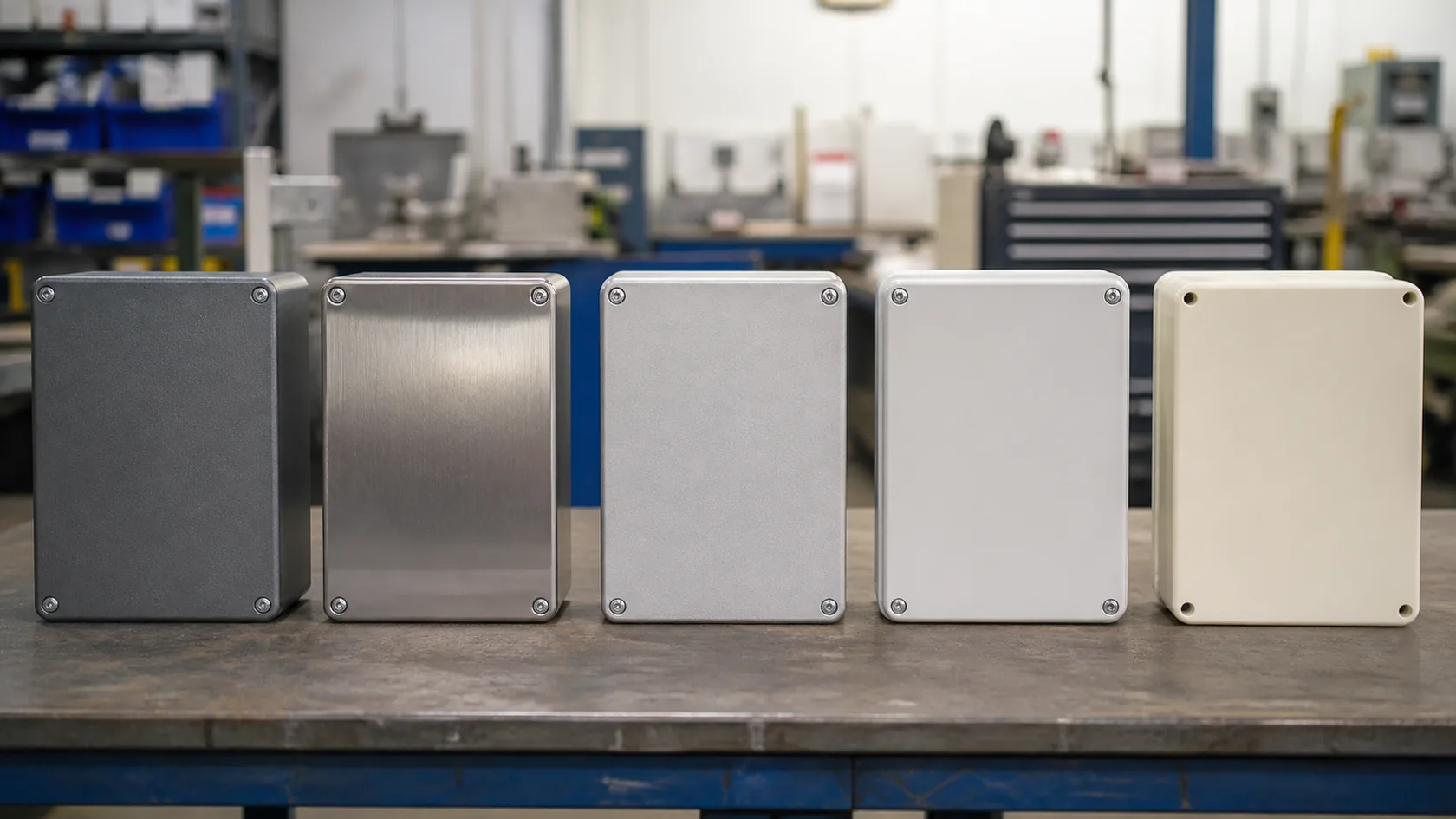Steel stainless aluminum plastic and fiberglass enclosure material comparison