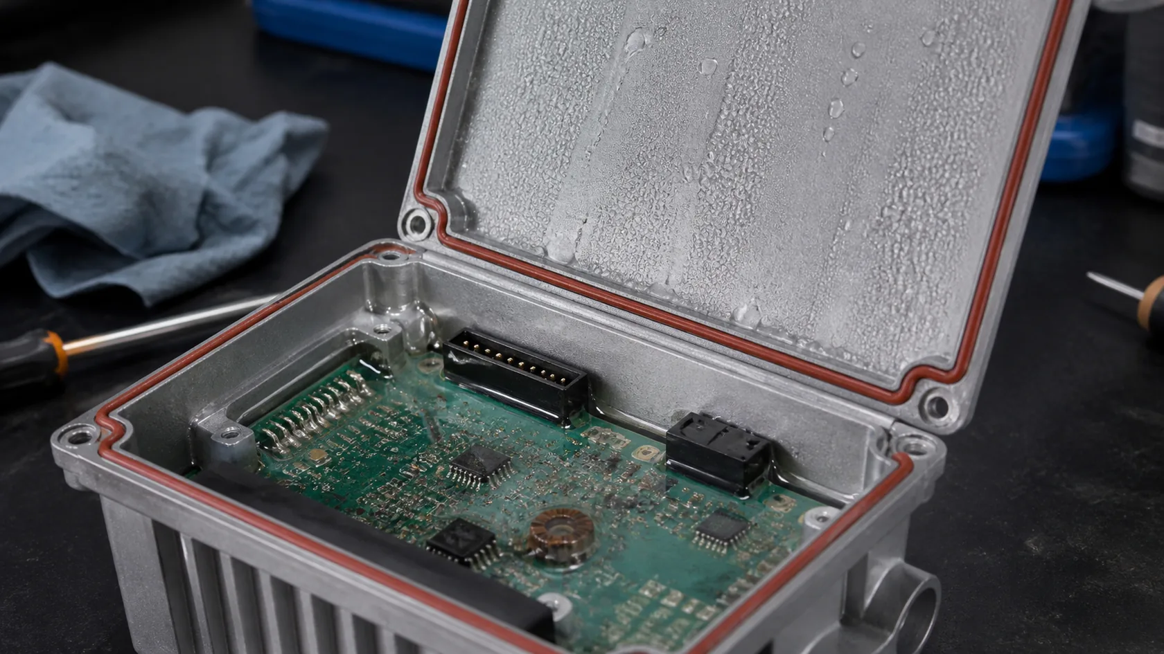 Condensation inside a sealed electronics enclosure