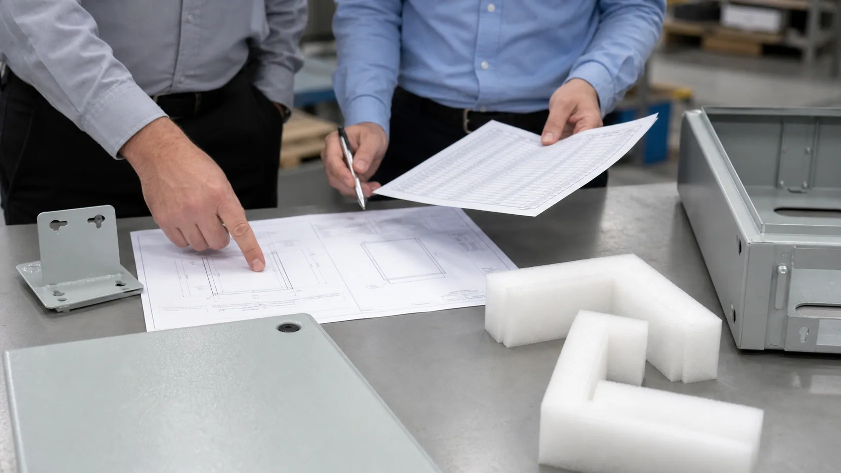 Engineering and procurement review of custom enclosure cost and packaging details