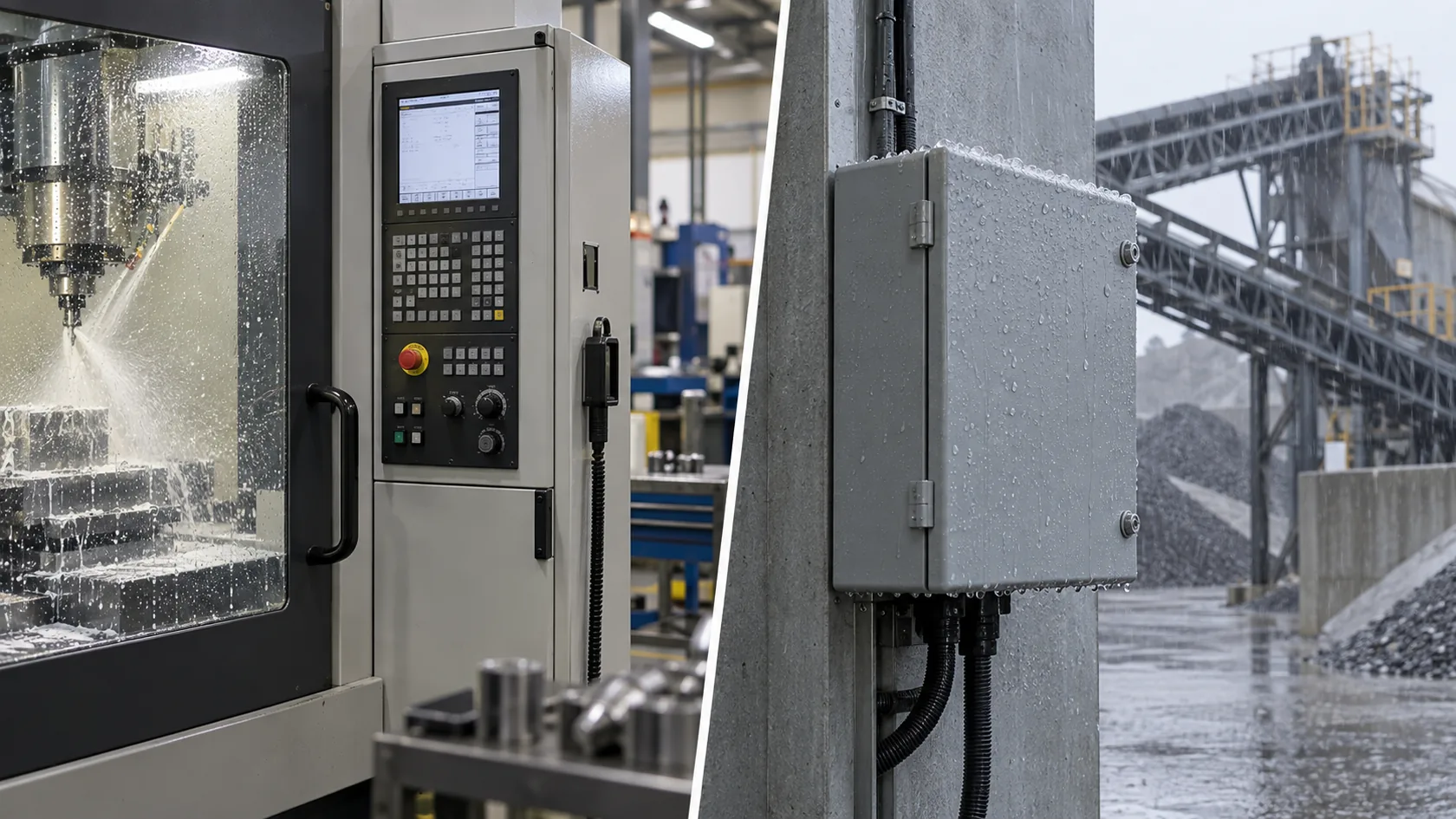 Indoor CNC control cabinet and outdoor industrial enclosure applications