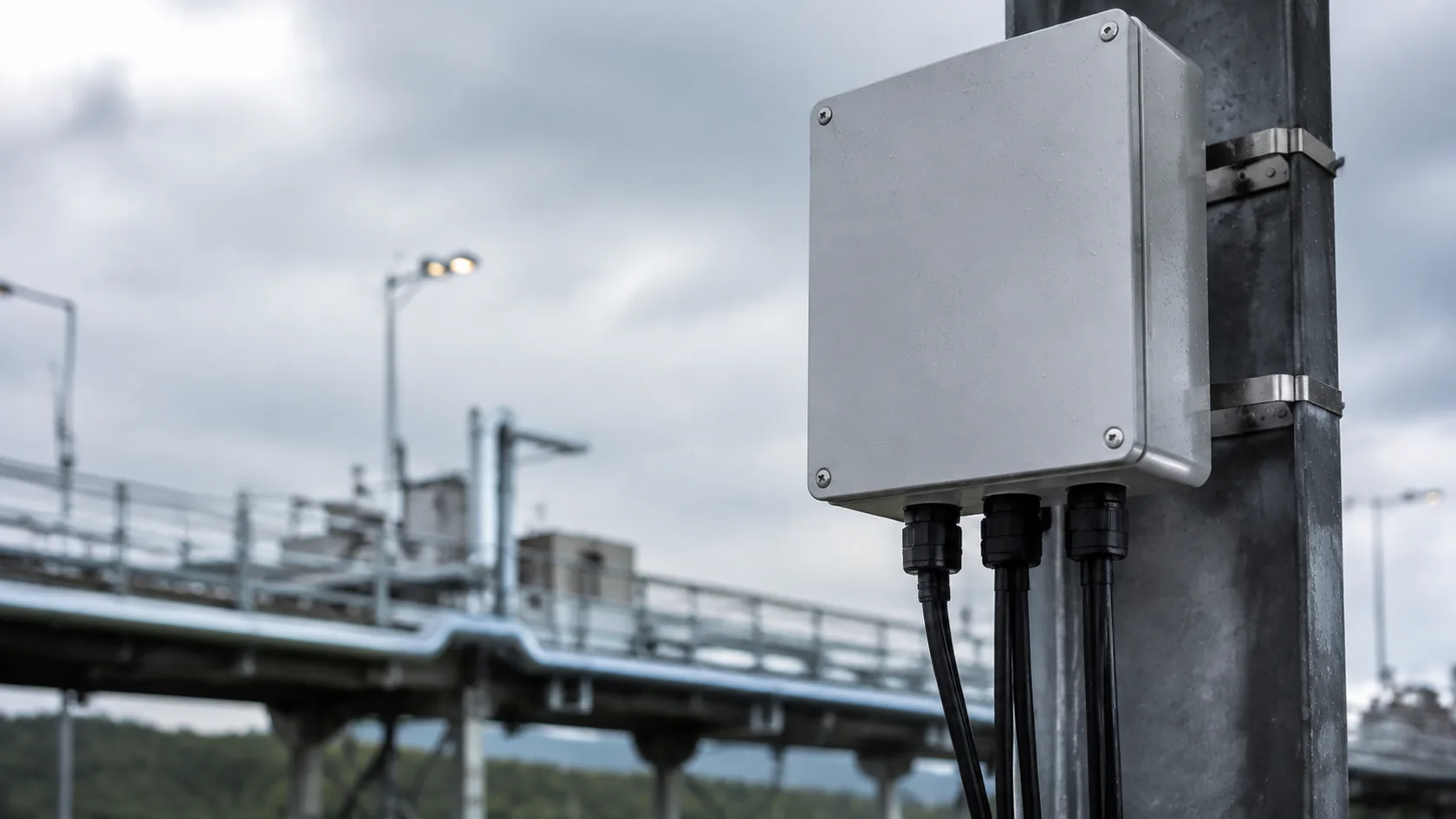 Finished weatherproof industrial enclosure installed with correctly sealed cable entries